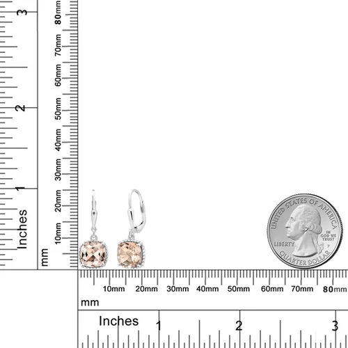 Miniatura 25 de Gem Stone King Aretes colgantes de plata de ley 925 de 0.315 pulgadas para mujer