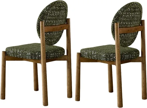 Miniatura 32 de Upholstered Dining Chairs with Fabric/Plush Cushion, Wooden Dining Room Chair Set of 1/2/4, Kitchen Chair for Living Room Balcony Black+brown