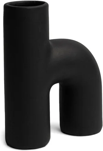 Lila - Jarrón decorativo decorativo abstracto, color negro