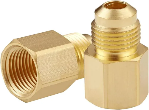 Miniatura 2 de Litorange Adaptador de gas de acoplamiento de tubo de conexión de latón de 1/2 "Flare X 1/2" hembra NPT conector de tubería
