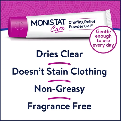 Miniatura 5 de Monistat Gel en polvo para aliviar rozaduras, protección antirozaduras, gel de rozaduras sin fragancia, 1.5 onzas, 1 paquete