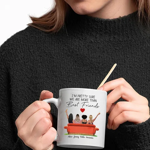 Miniatura 2 de Taza de café personalizada para mejor amiga para mujeres, taza de regalo personalizada de cuatro hermanas, nombres personalizados para mejores