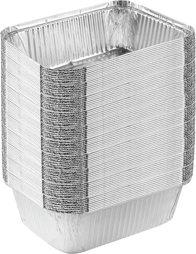 Miniatura 11 de PLASTICPRO Moldes desechables de papel de aluminio para llevar de 5 LB de 7'' X 10'' X 3'' pulgadas, moldes para hornear - utensilios de cocina