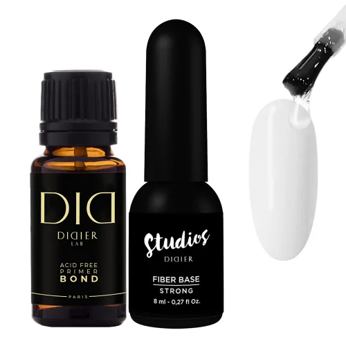 DIDIER LAB - Bond Primer y base de gel de fibra fuerte - Esmalte de uñas de gel transparente - Imprimación de uñas sin ácido - Juego de esmalte UV
