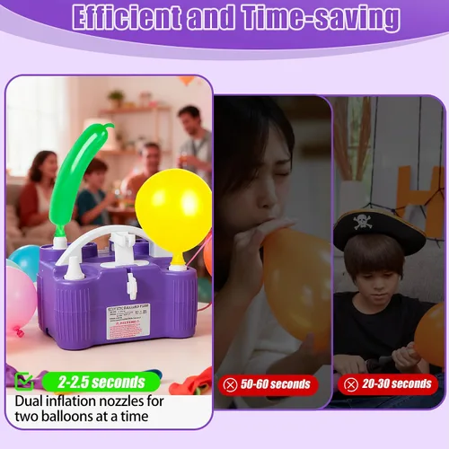 Miniatura 6 de PCFING Balloon Pump Electric, 4-in-1 Air Pump Inflator Blower Machine for All Balloons & Inflation, Triple Inflating Ports for Latex 260q Foil