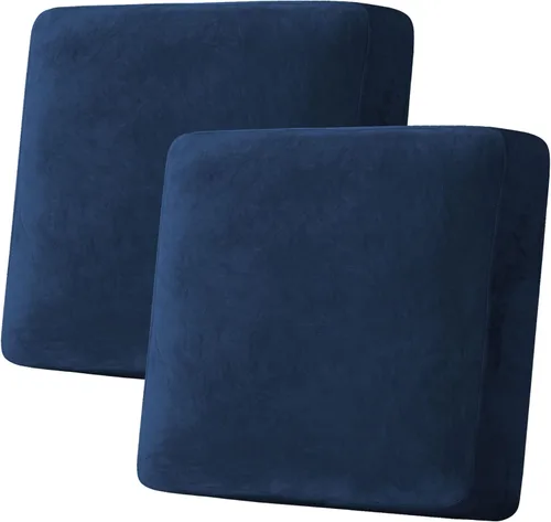 Miniatura 221 de H.VERSAILTEX - Funda de terciopelo elástica y afelpada para protección de cojines de sofá biplaza, silla o sofá, 2 piezas, tamaño grande, color gris