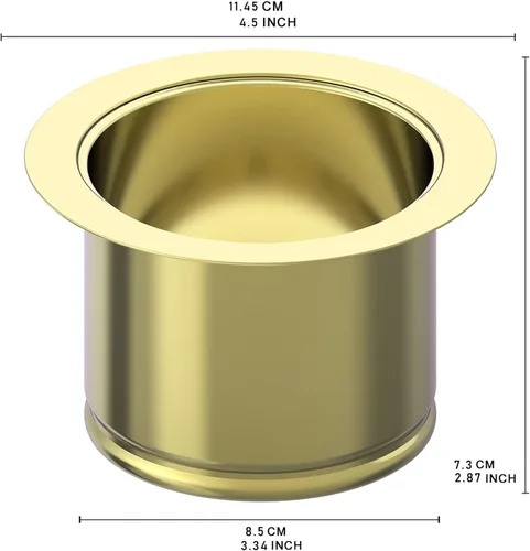 Miniatura 3 de BOTEMY B9179 Brida extendida de eliminación de basura para fregadero profundo de cocina de acero inoxidable para agujero de drenaje estándar de Oro