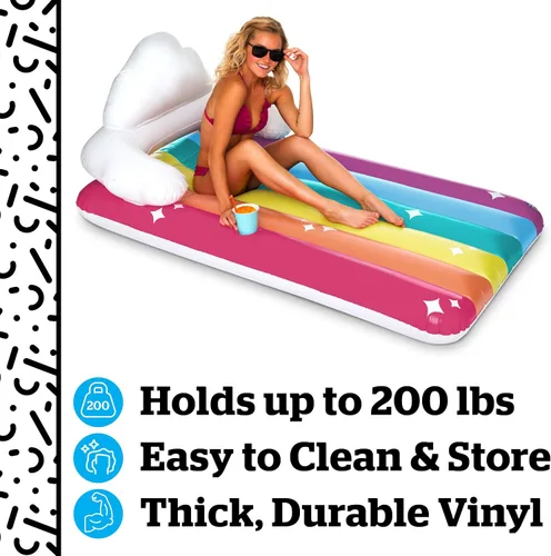 Miniatura 4 de BigMouth Inc. Flotador de piscina, balsa de salón grande, flotador de vinilo duradero, juguete de agua para fiesta de verano en la piscina