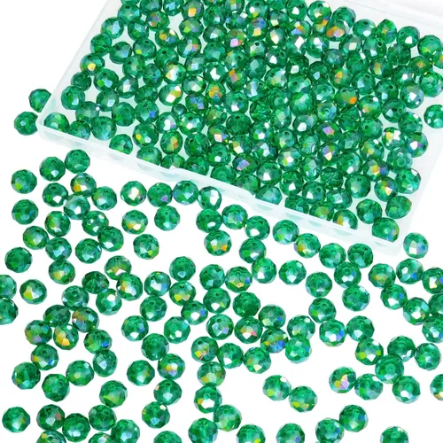 Miniatura 49 de 800 cuentas redondas de cristal de 0.236/0.396/0.394 pulgadas para joyas de bricolaje, ideales para pulseras, collares, colgantes y proyectos