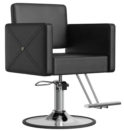Miniatura 11 de LOUVIXA Sillas de Barbero para Estilista de Cabello, Silla de Salón Hidráulica Ajustable en Altura, Reclinable, Rotación de 360 Grados, Silla
