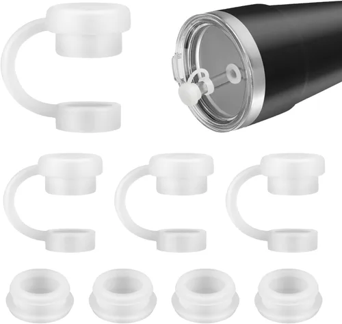 8 tapones de silicona a prueba de derrames compatibles con copas de popote YETI de 16/20/24/25/26/35 onzas, con tapón de silicona antifugas, tapas