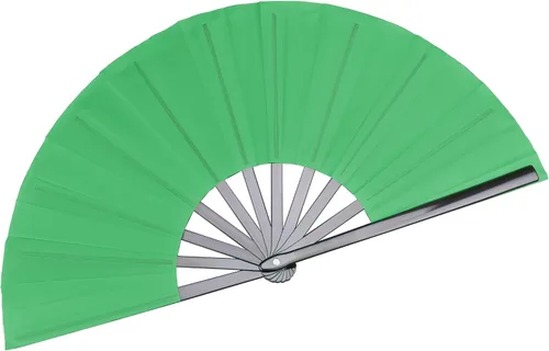 Miniatura 18 de Abanico grande plegable para hombres y mujeres, regalo de baile, tela de nailon de bambú, ventilador de mano negro de 13 pulgadas (bambú negro)