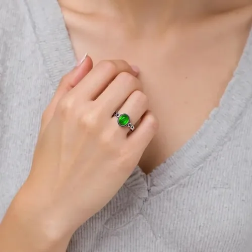 Miniatura 3 de Anillo de infinito con piedras preciosas de cristal ovalado, plata de ley 925, anillo de nudo retro para mujer