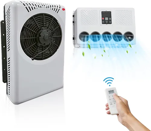 12 volt Aire acondicionado para camión eléctrico con unidad de aire acondicionado dividida de estacionamiento 12V 8000BTU para furgoneta camper,