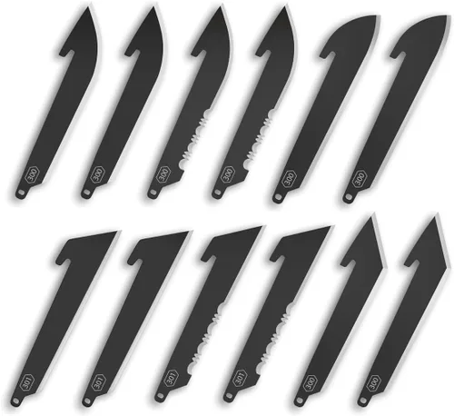 Miniatura 11 de OUTDOOR EDGE Paquete de Cuchillas de 3.0" Punta Caída con Dentado (Negro, 6 Cuchillas), Código de Compatibilidad de Cuchilla 300