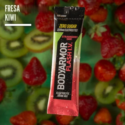 Miniatura 5 de BODYARMOR Flash IV - Paquetes de electrolitos, fresa y kiwi, mezcla de bebida sin azúcar, paquetes de una sola porción, agua de coco en polvo