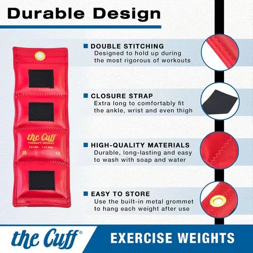 Miniatura 3 de The Cuff Juego de 9 pesas ajustables para tobillo y muñeca para entrenamiento, baile, correr, tonificación y fisioterapia para hombres y mujeres
