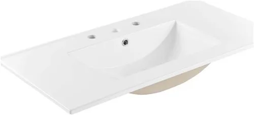 Miniatura 10 de Modway EEI-4837-WHI Cayman - Lavabo de baño de 30 pulgadas, color blanco