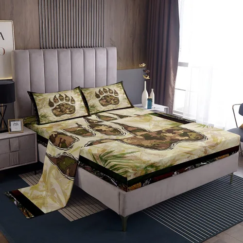 Miniatura 16 de Rustic Lodge - Juego de sábanas tamaño individual con diseño de oso y alce, diseño de retazos, color rojo y negro, a cuadros, ropa de cama de Multi
