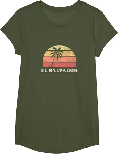Miniatura 72 de El Salvador Vintage 70s Retro Throwback Design Camiseta, Azul