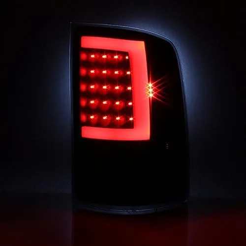Miniatura 3 de AKKON - Para 07-14 GMC Sierra 1500 2500 3500HD, camioneta, carcasa negra, lente ahumada, luz de freno LED de forma C Negro humo