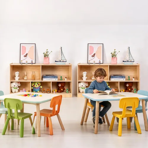 Miniatura 4 de Gabinete de almacenamiento de madera, estante Montessori de 5 secciones, Estantería para habitaciones
