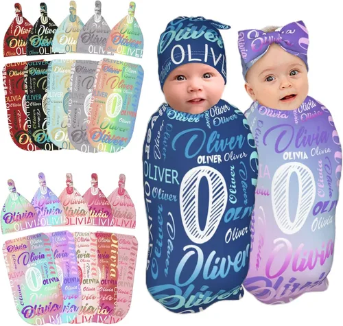 Miniatura 13 de Manta personalizada para bebé con capucha para niña y niño con nombre Mantas personalizadas para bebés para niñas y niños con nombre Artículos
