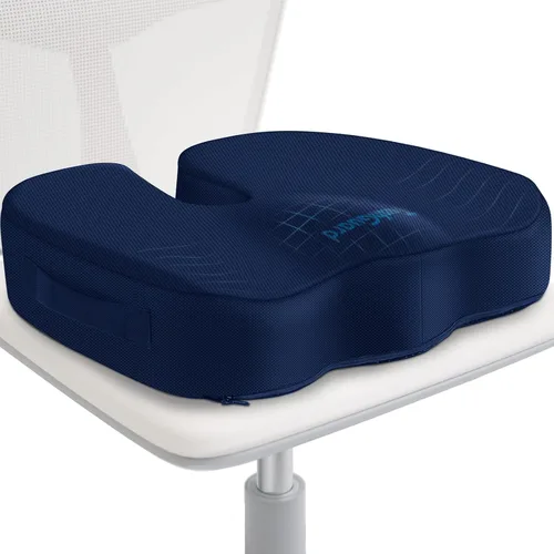 Miniatura 10 de TushGuard - Cojín de asiento para silla de oficina de espuma viscoelástica antideslizante, cojín de asiento de escritorio para la espalda, cóccix