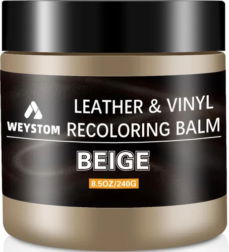 Bálsamo de recoloración de cuero, kit de reparación de cuero beige para muebles, tinte de cuero y pintura para recolorear, restaurar y reparar cuero
