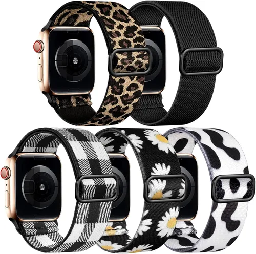 Miniatura 15 de Easuny Bandas elásticas bohemias compatibles con Apple Watch de 1.5 pulgadas, 1.57 pulgadas, 1.65 pulgadas y de 1.73 pulgadas para mujeres, hombres