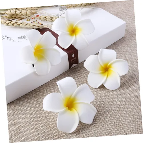 Miniatura 2 de FOMIYES 25 horquillas Frangipani para mujer, pinzas de pelo de flores de simulación, pinzas negras para novia, para playa, bodas, fiestas