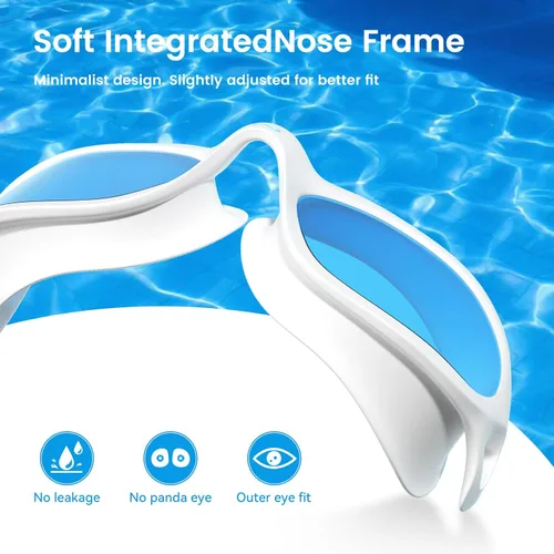 Miniatura 5 de COPOZZ Gafas de natación para mujeres adultas, gafas de natación para mujeres y hombres, antivaho sin fugas, protección UV para adultos