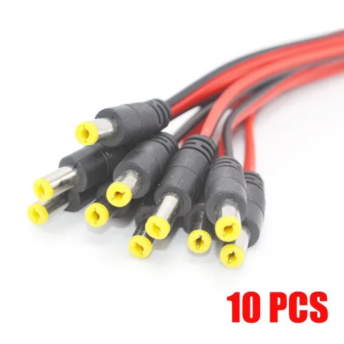 Miniatura 3 de Cable de alimentación de CC de 0.217 in x 0.083 in, conector de barril de 11 pulgadas de 12 V CC, cable rojo positivo central para cámara