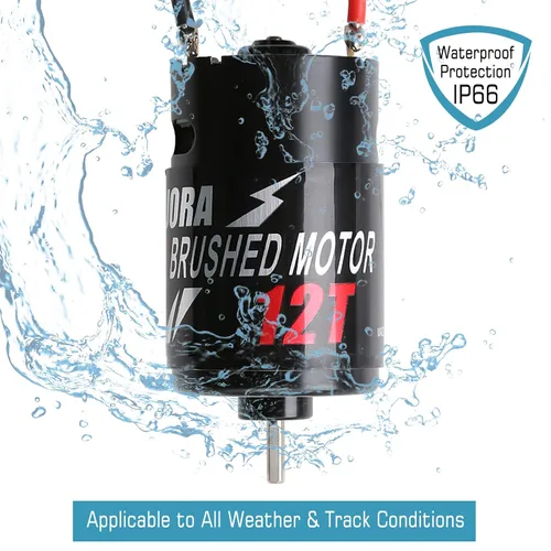 Miniatura 3 de INJORA Motor RC 550 cepillado a prueba de agua para 1/10 camión de carrera corta Slash VKAR 10SC HPI HoBao HuanQi 727 (12T)