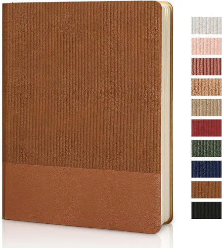 Miniatura 33 de Cuaderno con Líneas para Trabajo, Cuaderno de Notas con Rayas Universitarias 5.79"x8.27" A5 Cuero PU para Escritura Diaria 216 Páginas para Mujeres