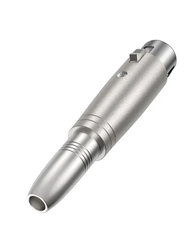 Miniatura 2 de CableCreation XLR 3 Pin hembra a 1/4" 0.250 in hembra socket adaptador de audio 1/4 pulgadas TRS a XLR, plata