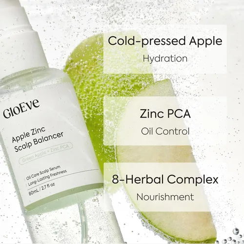 Miniatura 5 de Apple Zinc Scalp Balancer - Suero de raíz, control del cuero cabelludo graso y con picazón con 1% de zinc PCA y manzana prosesionada en frío, suero