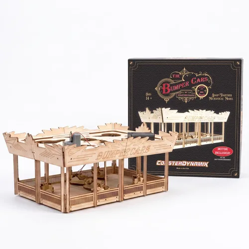 Coasterdynamix Kit de modelos de madera de autos de parachoques 3D, kit de rompecabezas de construcción motorizado eléctrico para adultos y niños,