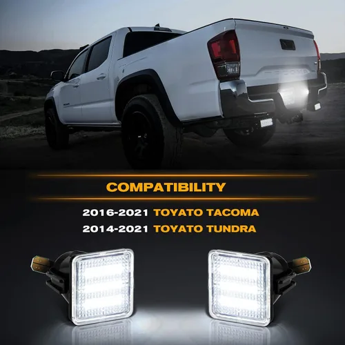 Miniatura 6 de Gempro Lámpara LED de repuesto para placa de matrícula compatible con Tocama Pickup Truck 1995-2004, luz trasera de 6500 K, color blanco