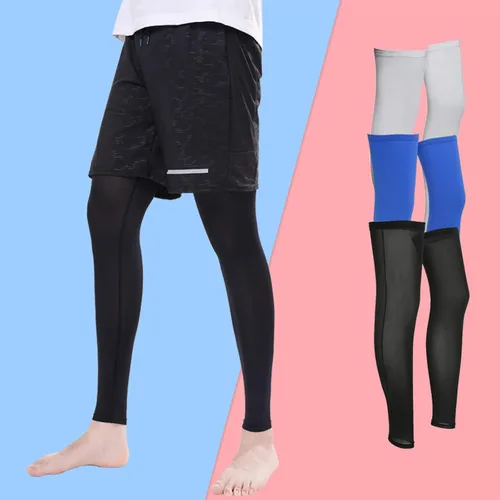 Miniatura 2 de Mujer de seda hielo protección solar manga pierna equitación al aire libre señoras deportes en tubo calcetines golf accesorios