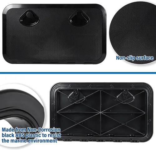 Miniatura 4 de NovelBee Escotilla de cubierta marina, tapa rectangular de 14 x 24 pulgadas para caravana marina RV