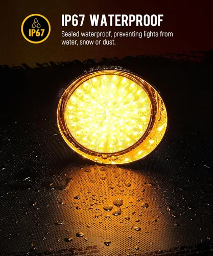 Miniatura 4 de Partsam 1 par de luces de circulación diurna de reemplazo para Freightliner Century 1996-2005, ámbar 61 LED/Lente transparente