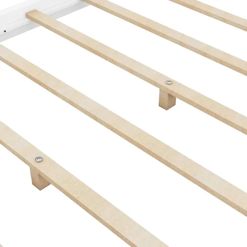 Miniatura 5 de Harper & Bright Designs Cama Queen con dosel de madera con 4 paneles de póster, marco de cama Queen con soporte de listones de madera maciza, cama