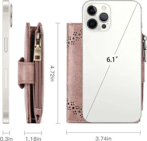Miniatura 4 de SENDEFN - Carteras pequeñas para mujer, cartera plegable con bloqueo RFID, portatarjetas de cuero, monedero compacto con bolsillo para monedas