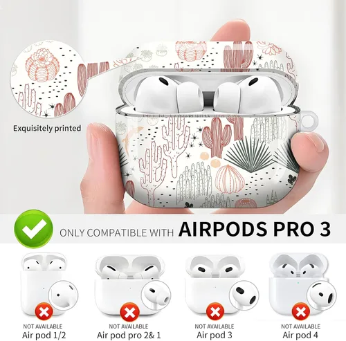 Miniatura 2 de Compatible con AirPod Pro 3 (2025), bonita funda para mujeres y hombres, protección completa, a prueba de golpes, con llavero, accesorios de funda