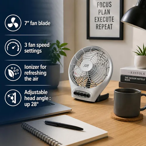 Miniatura 2 de SF-0703: Ventilador de escritorio de 7″ con ionizador