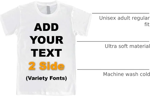 Miniatura 27 de Circular - Camisetas personalizadas en la parte delantera y trasera para añadir tu texto, ultra suaves, para hombres y mujeres, camiseta de algodón