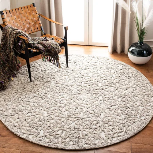 Miniatura 21 de SAFAVIEH Trace Collection - Alfombra decorativa de 2 x 3 pies, marrón y marfil, lana hecha a mano, ideal para zonas de alto tráfico en entrada, sala