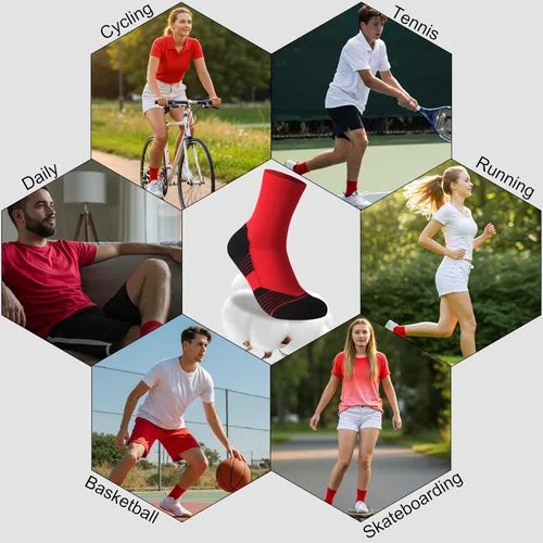 Miniatura 6 de HUSO Performance - Calcetines deportivos de compresión para hombre y mujer, 1,2,3,4,6 pares