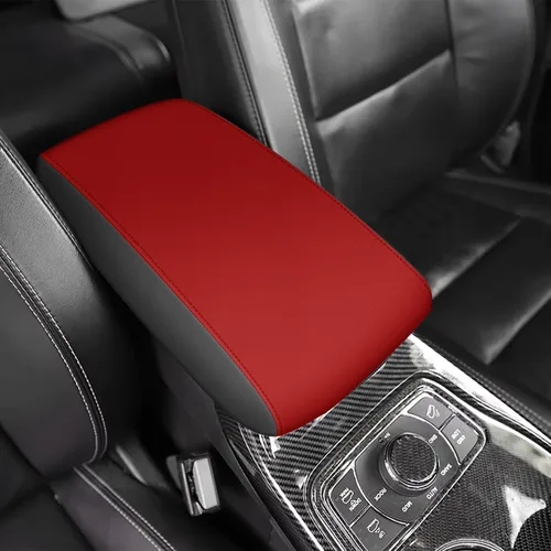 Miniatura 13 de AOMSAZTO Fundas de cuero negro para apoyabrazos de Grand Cherokee 2011-2021 para Jeep Cojín de consola para Grand Cherokee (no para 2022)